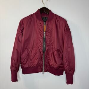 Daniel Patrick Hero Alpha Industries Bomber Jacket Fleece Lined Maroon Men's L